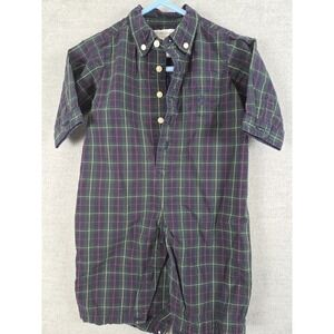 Ralph‎ Lauren Baby Boy 3-6 Months Plaid Romper Jumpsuit Blue Green Pony Logo